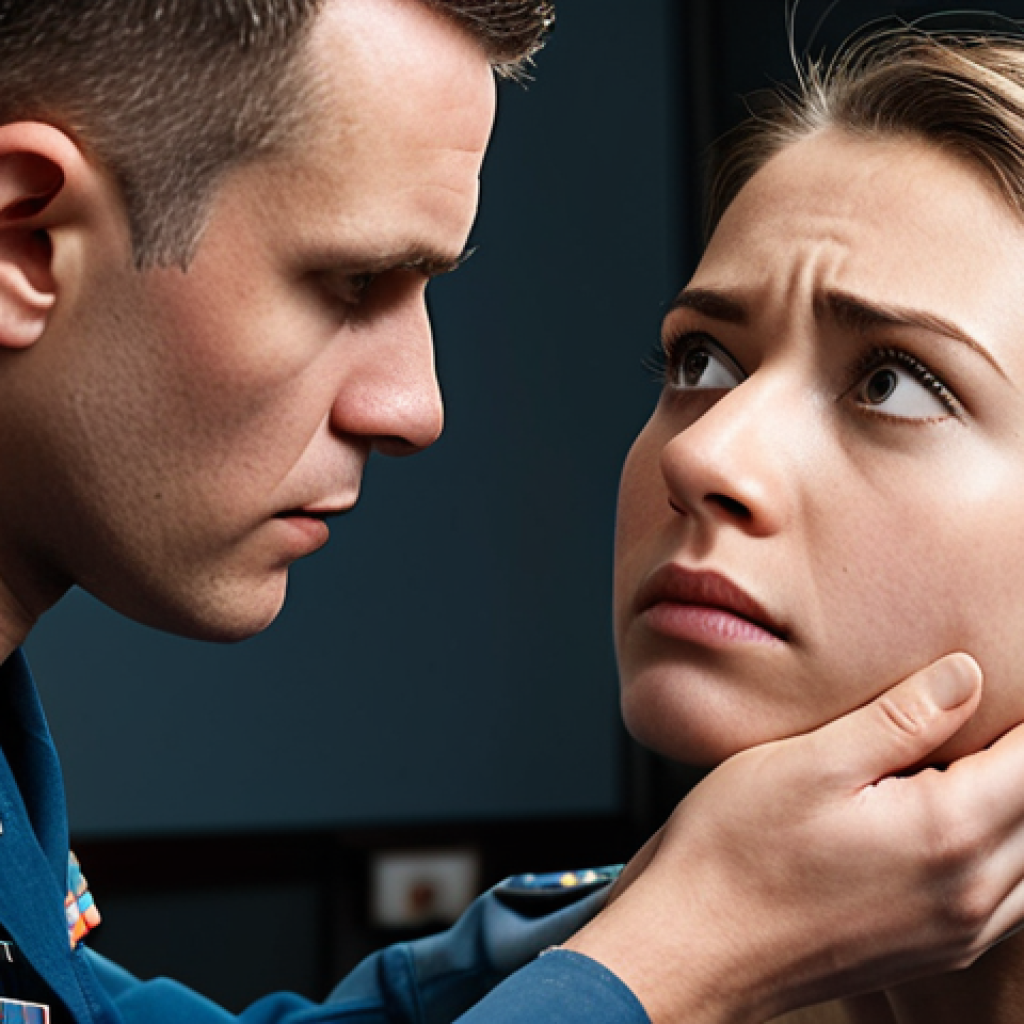 **Prompt:** A determined Air Force pilot candidate undergoing a rigorous physical examination, highlighting vision testing. Emphasize the high standards and competitive nature of pilot selection.